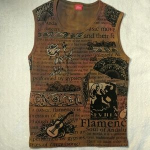 Unique sleeveless brown tee  Glima